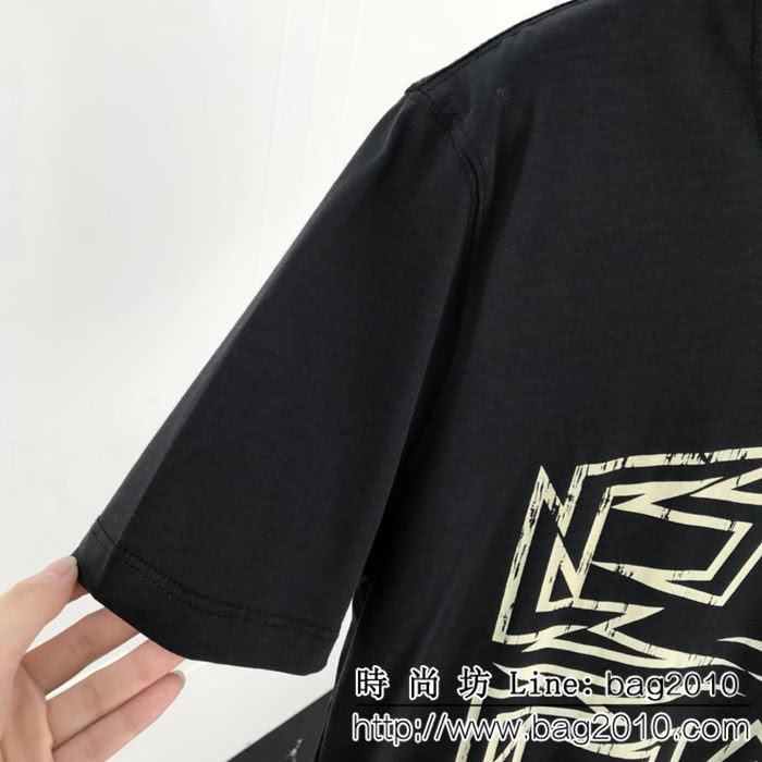 GVC紀梵希 19早春新款 火焰圖案 雙股絲光棉 男款短袖 ydi1540